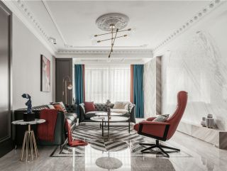 120平方法式轻奢风格新房客厅设计图片