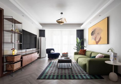 新力鼎新悦海湾北欧风格134平米三居室设计效果图案例