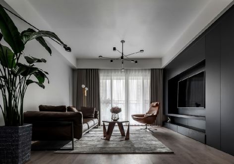 恒大御景半岛现代风格123平米三居室设计效果图案例