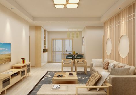 广电星苑103㎡三居室日式风格装修案例