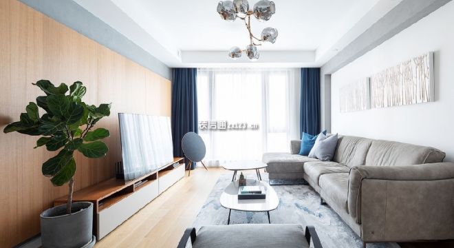 中南熙悦新中式风格133平米三居室设计效果图案例