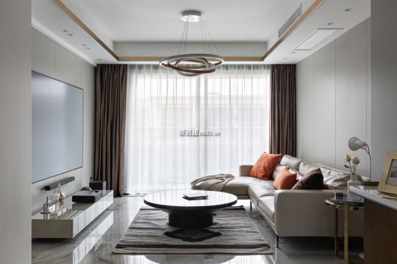 三盛国际公园·香缇时光二期现代风格152平米三居室设计效果图案例