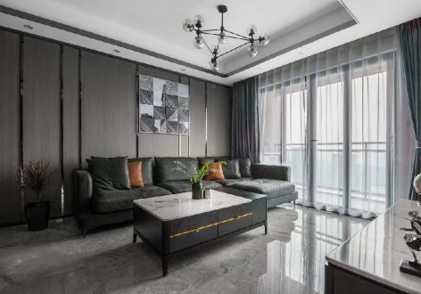 石榴紫宸府现代风格143平米四居室设计效果图案例