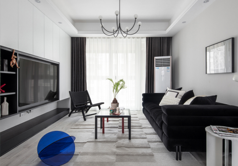 龙湾·凤凰台现代风格131平米二居室装修效果图案例