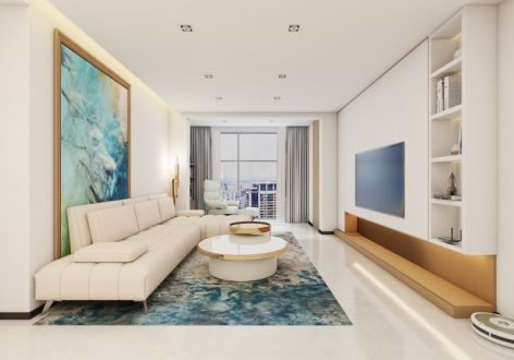 凯悦国际120平三居室现代风格装修案例