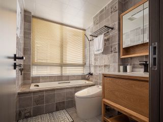 三室两厅卫生间砖砌浴缸装修设计图大全