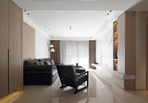 世贸商都现代风格128平米三居室装修案例