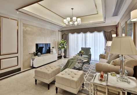 保利香槟酩悦现代欧式风142平米四室两厅装修案例
