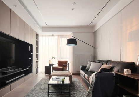华润威海湾九里现代风格96平米二居室装修设计图案例
