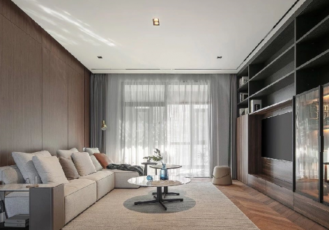 龙湖·春江彼岸极简风格160平米三居室装修设计图案例