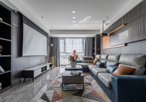 山语丽舍现代风格106平米三居室装修设计图案例