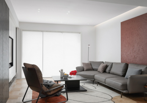 山青木华现代风格120平米三居室设计效果图案例