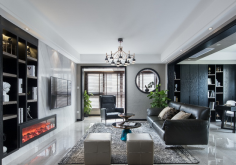 金科·集美阳光现代风格110平米三居室装修效果图案例