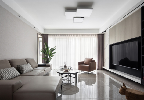 颐华府现代风格130平米三居室装修设计图案例