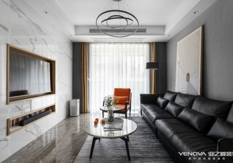 领秀翡翠湾101㎡现代简约风格两室两厅装修案例