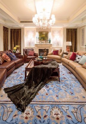 客厅地毯与沙发搭配 别墅客厅装修效果图