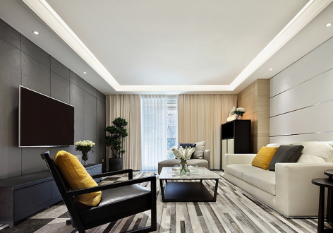 中庚香澜现代风格140平米四居室设计效果图案例