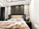 实地·蔷薇国际120平米新中式风格四居装修案例