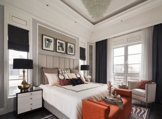 现代欧式风格别墅卧室装修效果图片