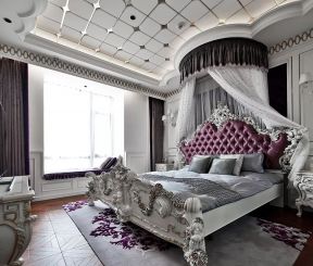 卧室床幔 现代欧式卧室装修  卧室吊顶装修效果图