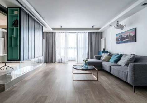 万科翡翠长安现代风格122平米三居室设计效果图案例