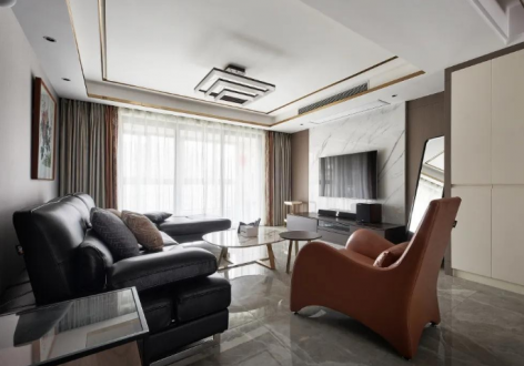 万科翡翠天骄现代风格140平米三居室设计效果图案例