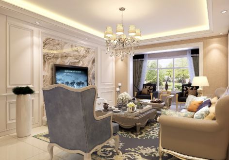 海悦公寓125㎡欧式风格三居室装修案例