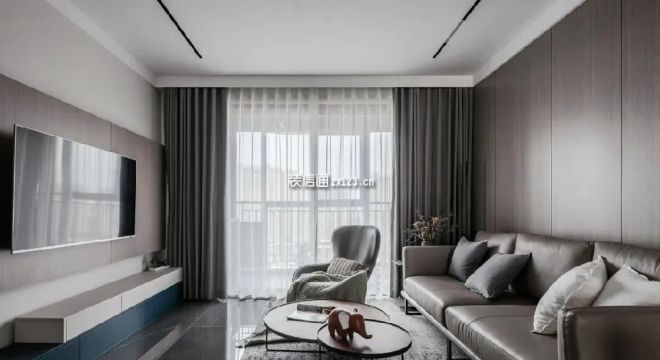 永实·御湖尚城现代风格126平米三居室设计效果图案例