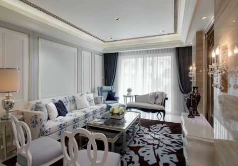 保利建业香槟国际新古典风格141平米三室两厅装修案例
