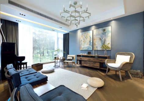 北辰福第现代风格121平米三居室装修案例