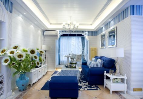 福源山庄103平米地中海风格三居室装修案例