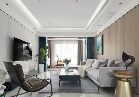榕城·江上图现代风格142平米三居室装修设计图案例