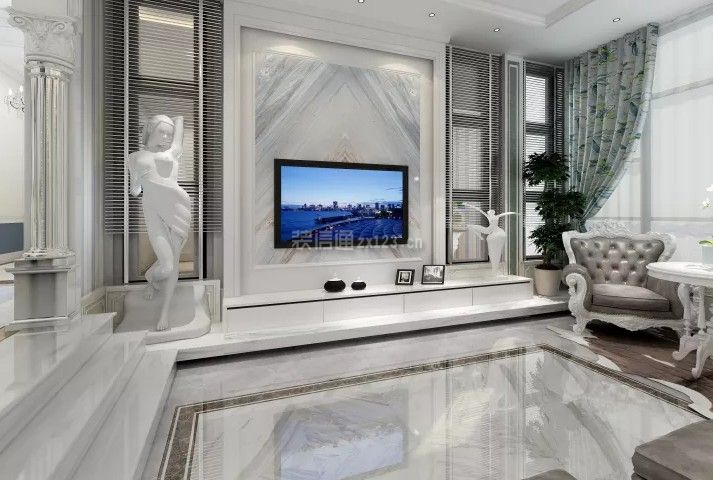 美式客厅电视柜组合 美式客厅装修效果图欣赏
