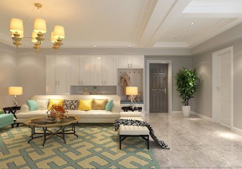 绿港湾公寓150四居室平现代风格装修案例