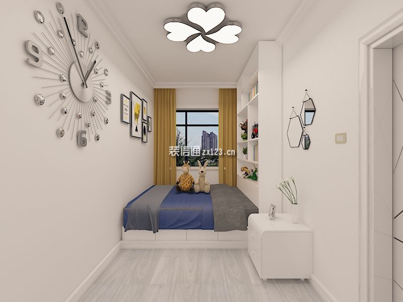 阳光海岸110平三居室现代风格装修案例