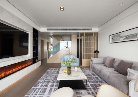 傲峰家园现代风格118平米三居室装修案例