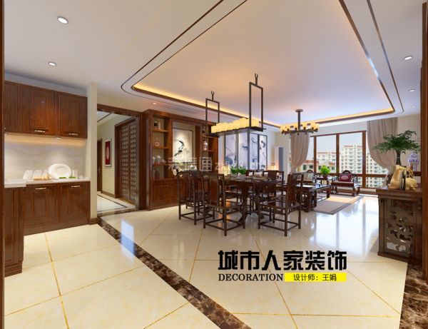 [烟台城市人家装饰]德尚世家192平米新中式风格装修设计图