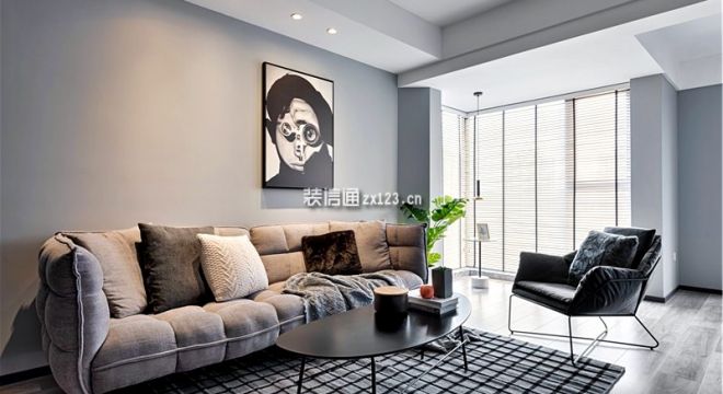 中环国际·阅湖现代风格84平米三居室装修设计图案例