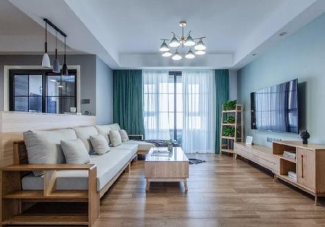 龙城国际115平三居室北欧极简风格装修案例