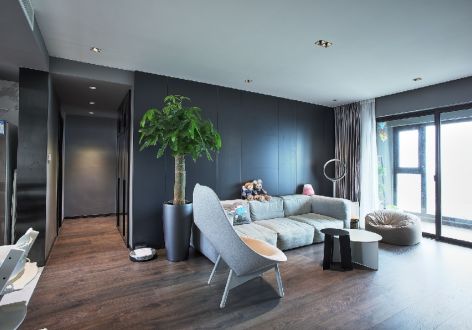 鹭岛国际125平三居室现代简约风格装修案例