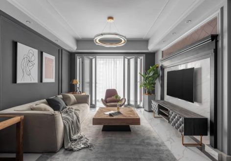 千渡东山晴104㎡ 三居室现代风格装修案例