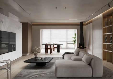 方直星澜117平米三居室现代简约风格装修案例