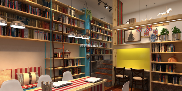 书店现代风格60㎡设计方案