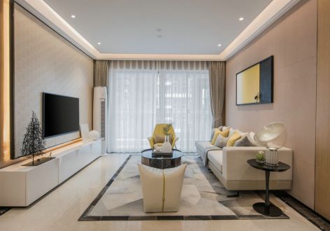 中海锦城现代风格118平米三居室装修案例