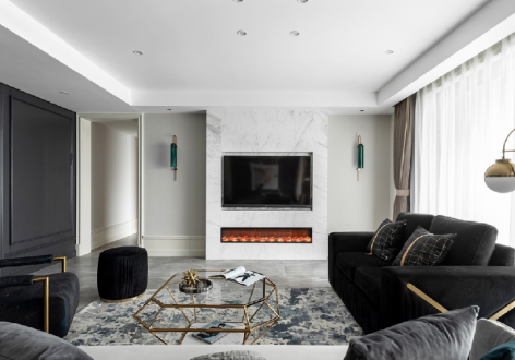 明信·水印长滩美式风格140平米三居室装修效果图案例