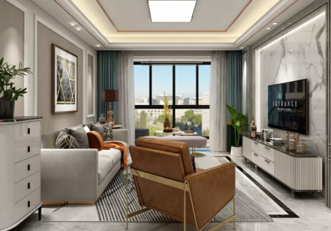 碧桂园·凤凰台现代风格110平米三居室设计效果图案例