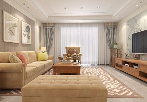 海航豪庭北苑140平米简美风格四居室装修案例