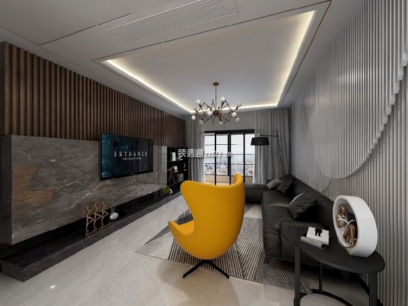 保利香槟国际100平米现代简约三室两厅装修案例