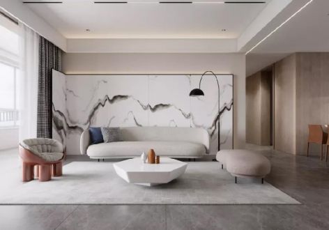 中铁香湖130平米现代轻奢风格三居室装修案例