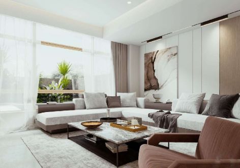 林芝苑150平米现代轻奢风格四居室装修案例